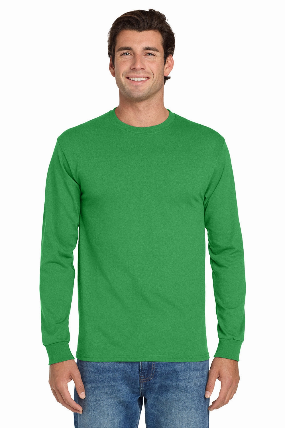 Jerzees Mens Dri-Power Moisture Wicking Long Sleeve Crewneck T-Shirt - Kelly Green