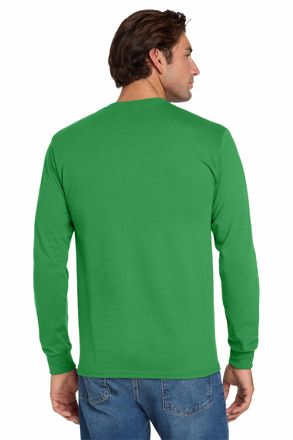 Jerzees Mens Dri-Power Moisture Wicking Long Sleeve Crewneck T-Shirt - Kelly Green