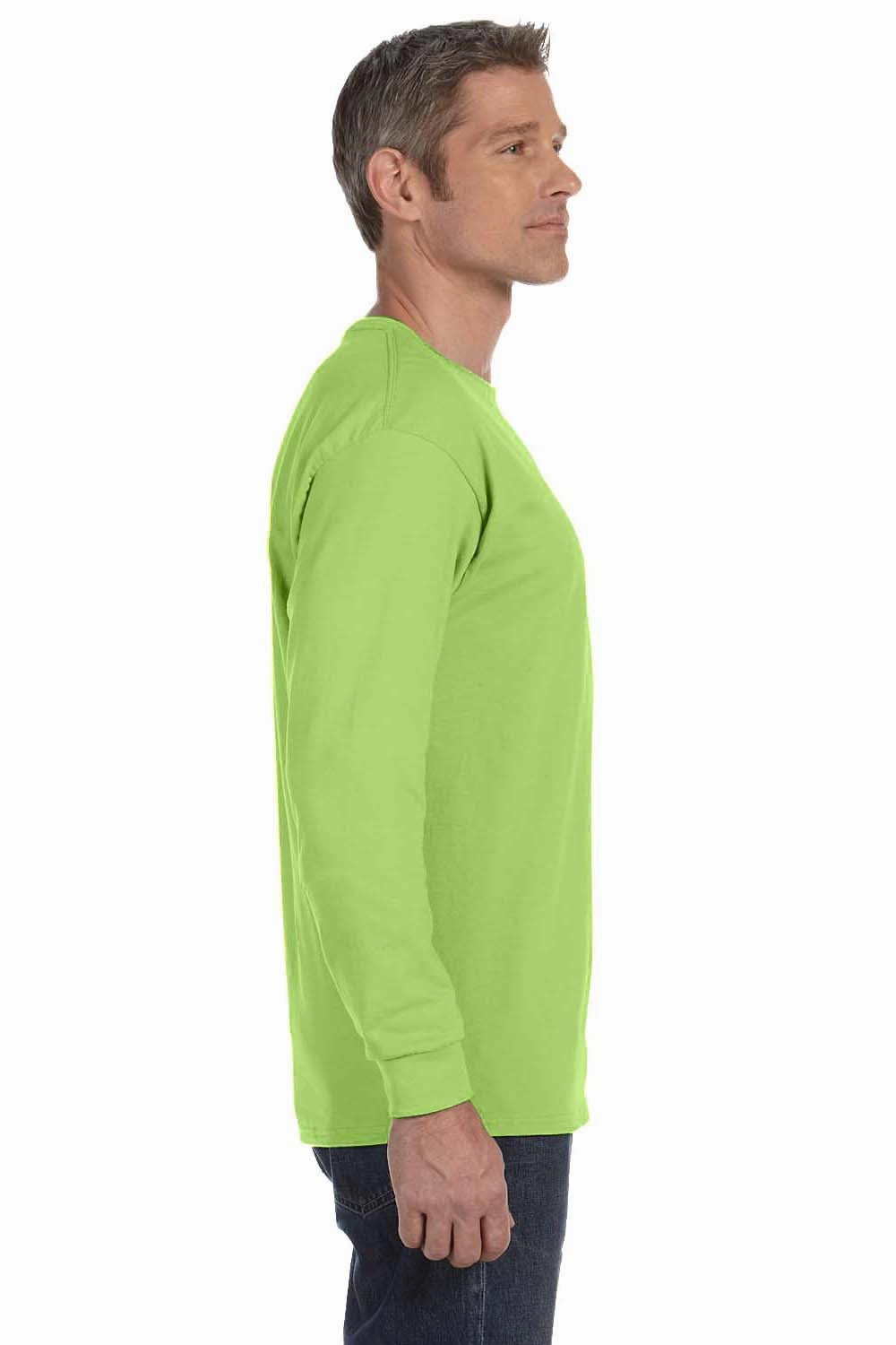Jerzees Mens Dri-Power Moisture Wicking Long Sleeve Crewneck T-Shirt - Neon Green