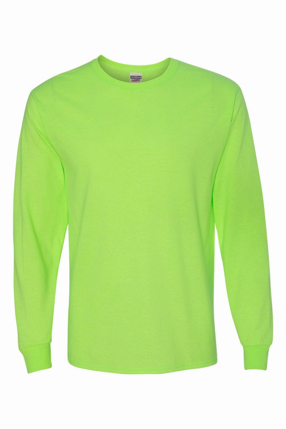 Jerzees Mens Dri-Power Moisture Wicking Long Sleeve Crewneck T-Shirt - Neon Green