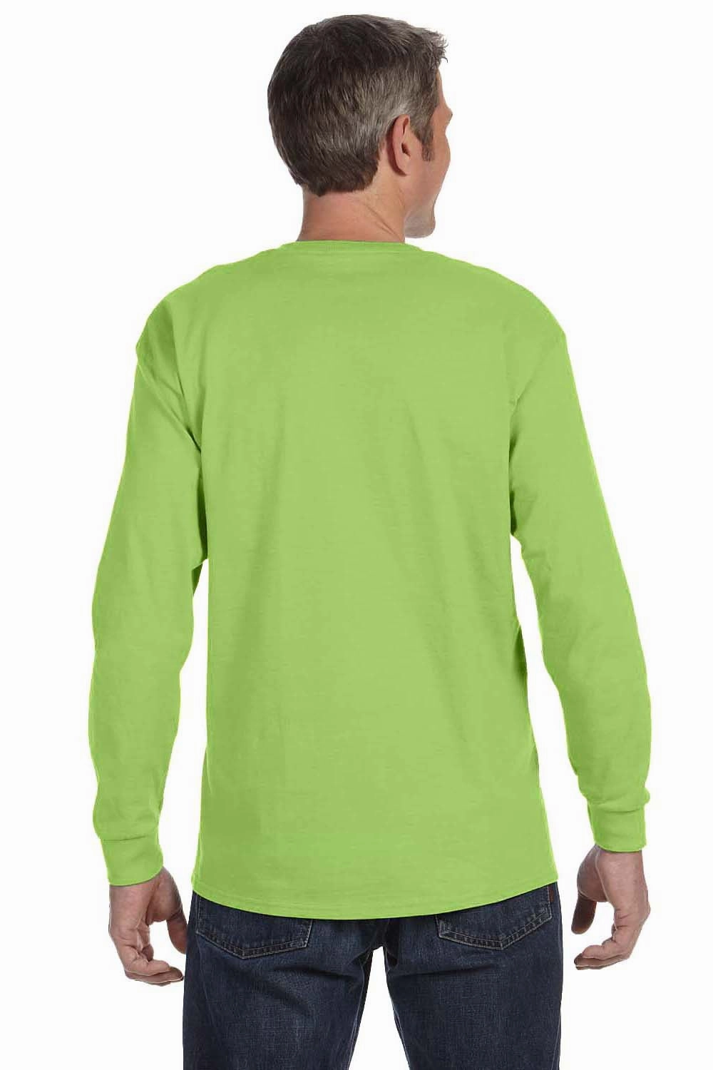 Jerzees Mens Dri-Power Moisture Wicking Long Sleeve Crewneck T-Shirt - Neon Green