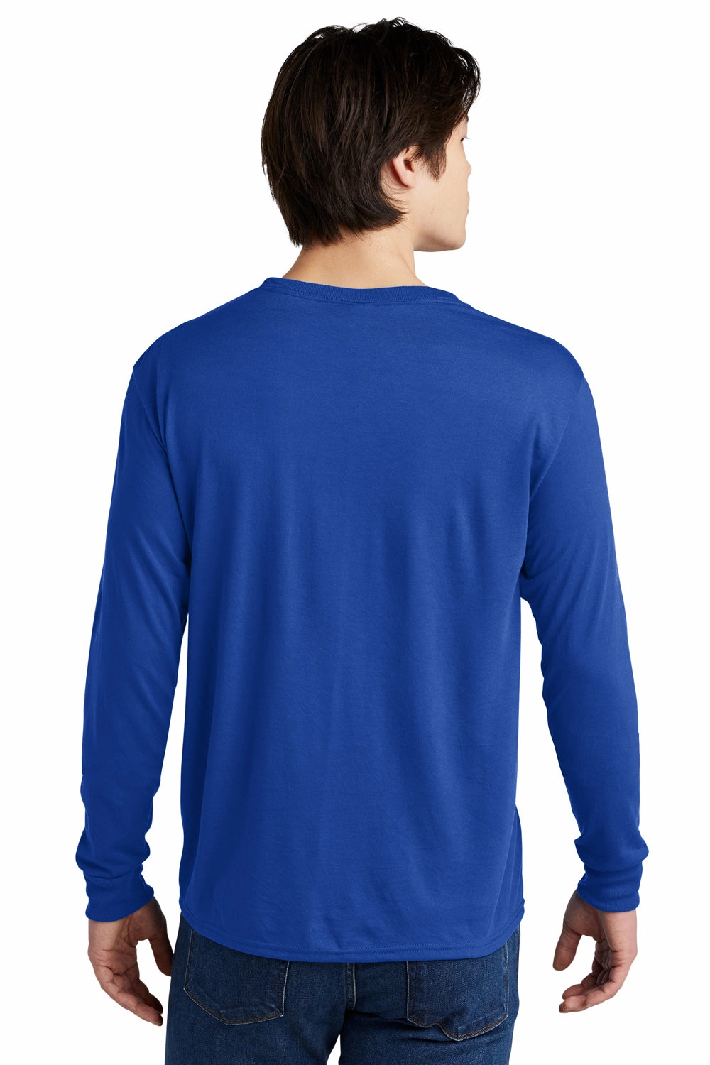 Jerzees Mens Dri-Power Moisture Wicking Long Sleeve Crewneck T-Shirt - Royal Blue