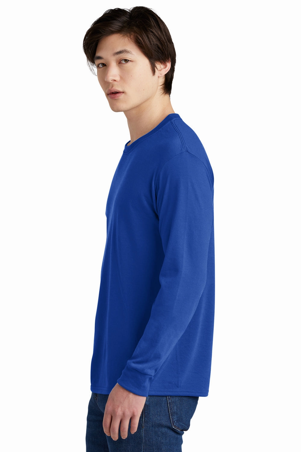 Jerzees Mens Dri-Power Moisture Wicking Long Sleeve Crewneck T-Shirt - Royal Blue