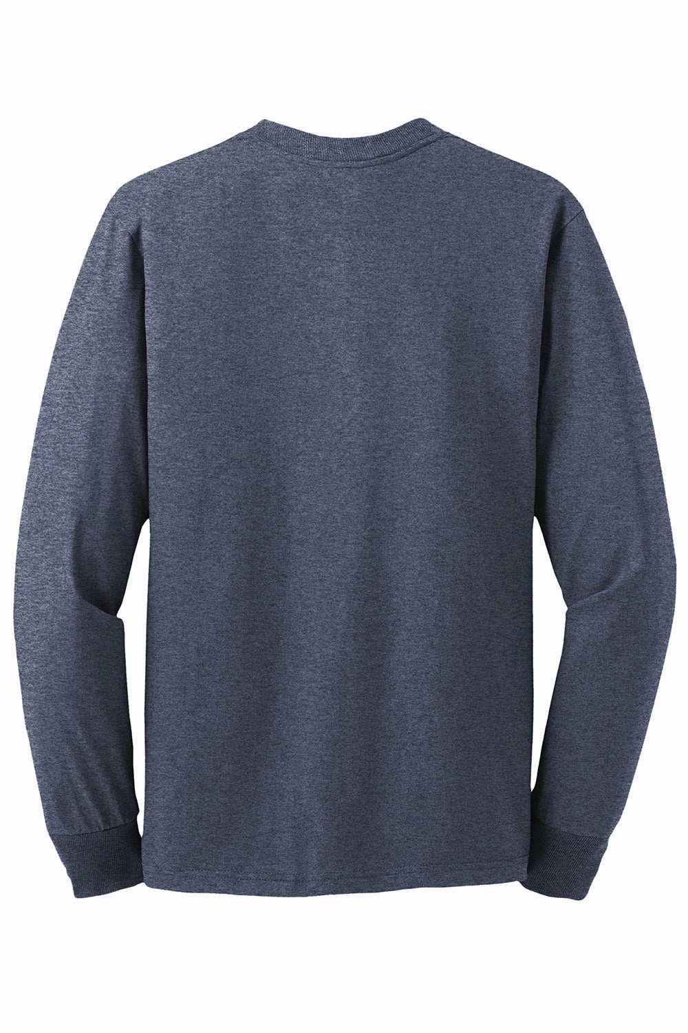 Jerzees Mens Dri-Power Moisture Wicking Long Sleeve Crewneck T-Shirt - Vintage Heather Navy Blue