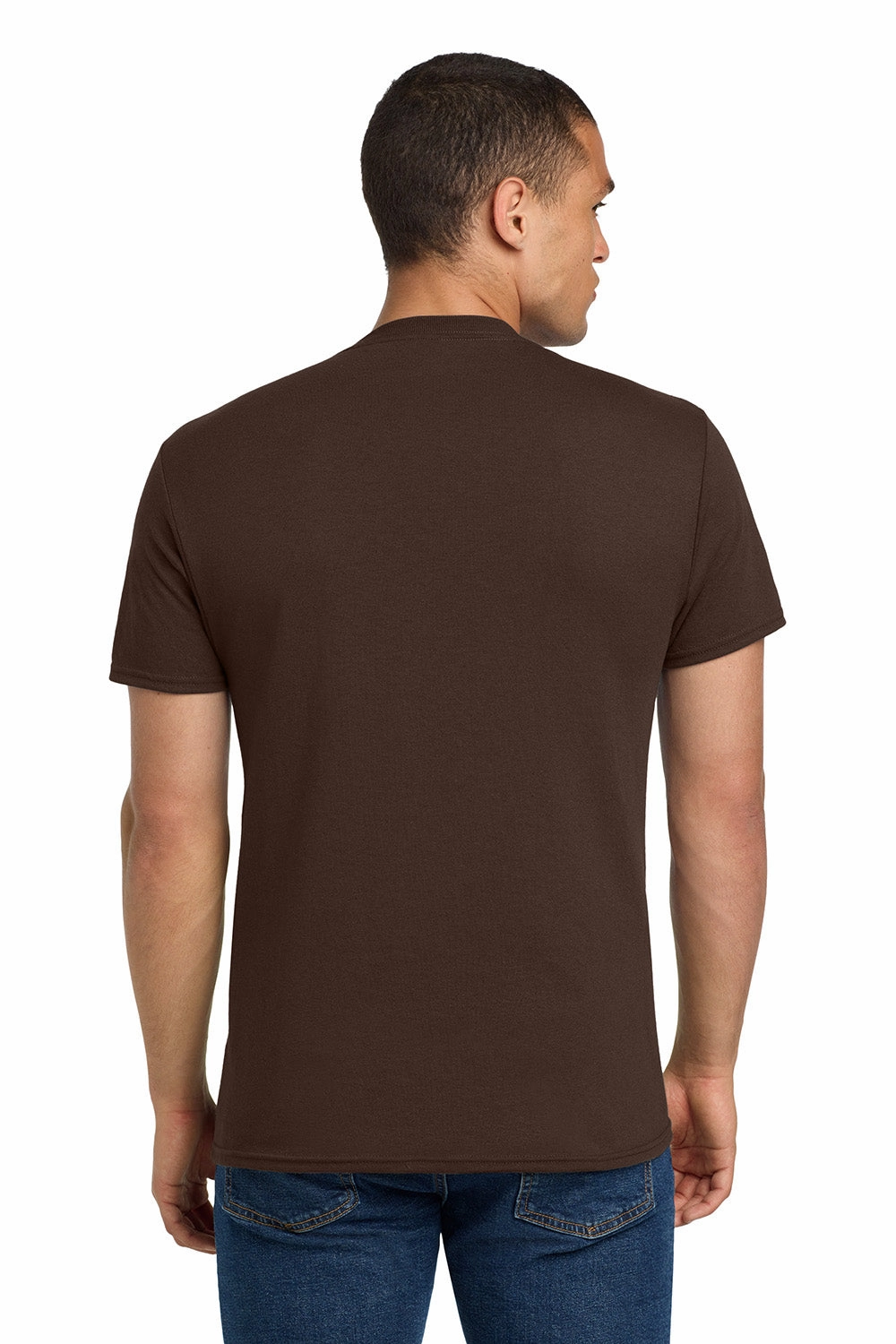 Jerzees Mens Dri-Power Moisture Wicking Short Sleeve Crewneck T-Shirt - Chocolate Brown
