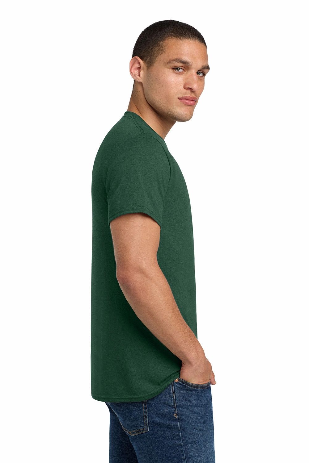 Jerzees Mens Dri-Power Moisture Wicking Short Sleeve Crewneck T-Shirt - Forest Green