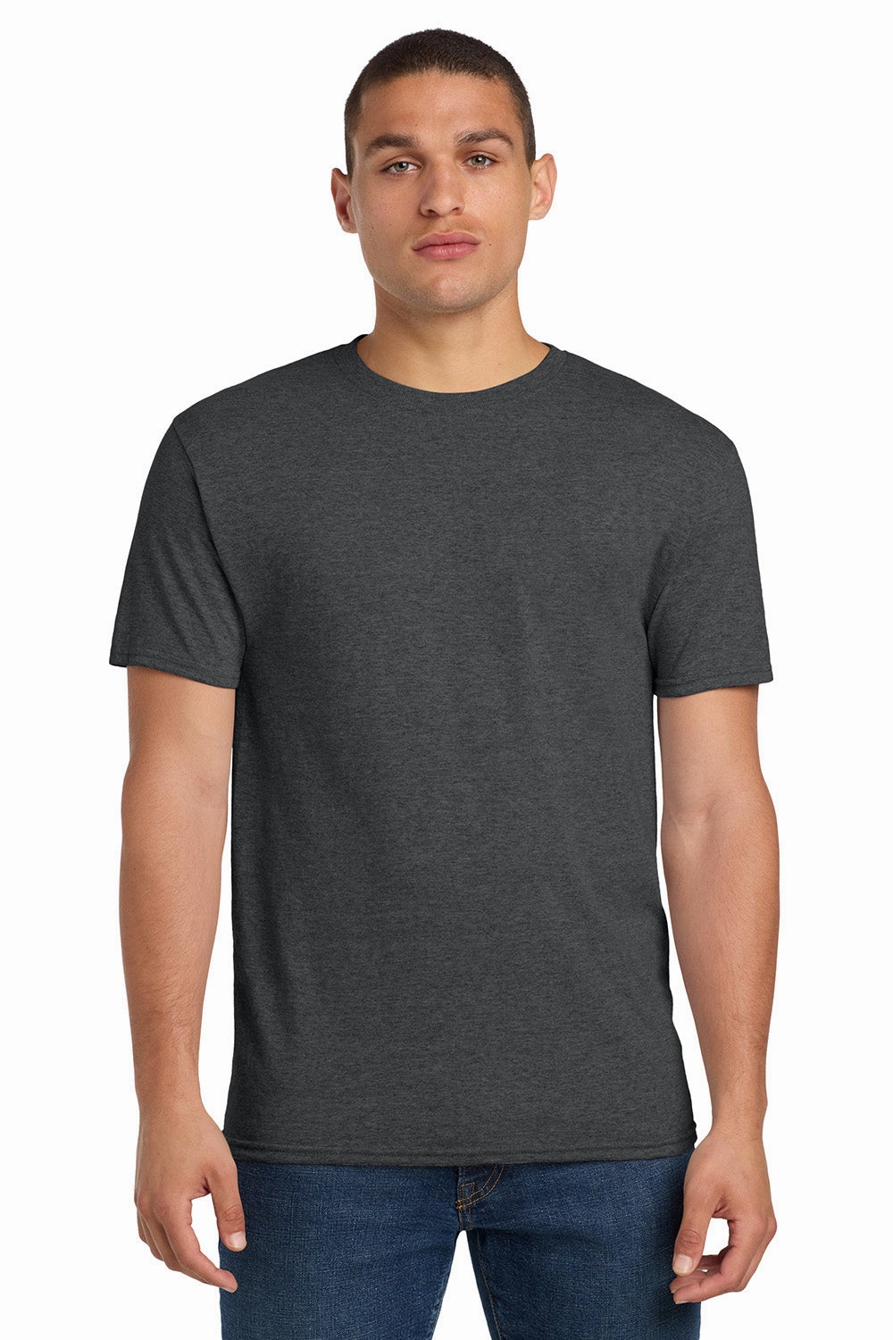 Jerzees Mens Dri-Power Moisture Wicking Short Sleeve Crewneck T-Shirt - Heather Black
