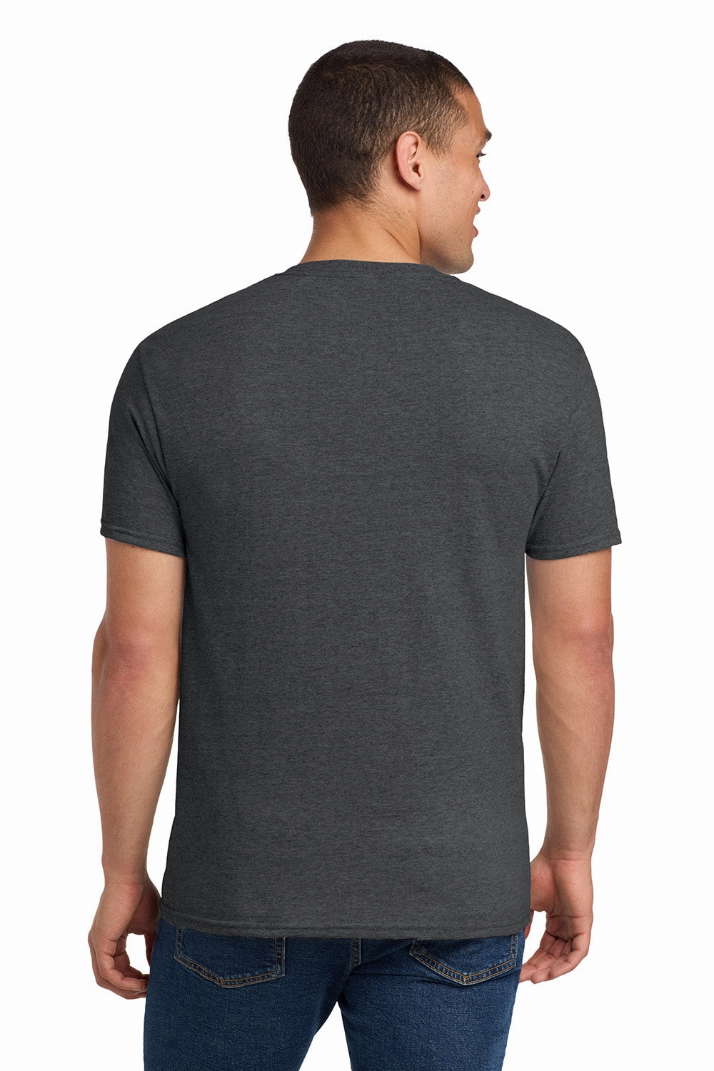 Jerzees Mens Dri-Power Moisture Wicking Short Sleeve Crewneck T-Shirt - Heather Black