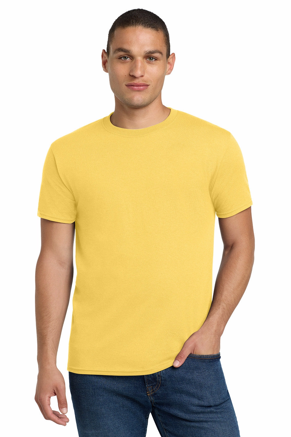 Jerzees Mens Dri-Power Moisture Wicking Short Sleeve Crewneck T-Shirt - Island Yellow