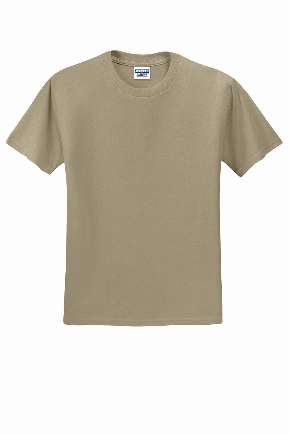 Jerzees Mens Dri-Power Moisture Wicking Short Sleeve Crewneck T-Shirt - Khaki Brown