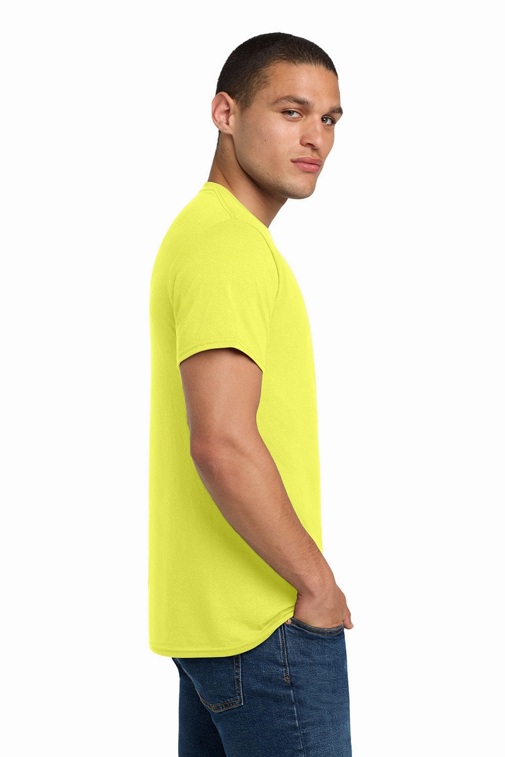 Jerzees Mens Dri-Power Moisture Wicking Short Sleeve Crewneck T-Shirt - Neon Yellow