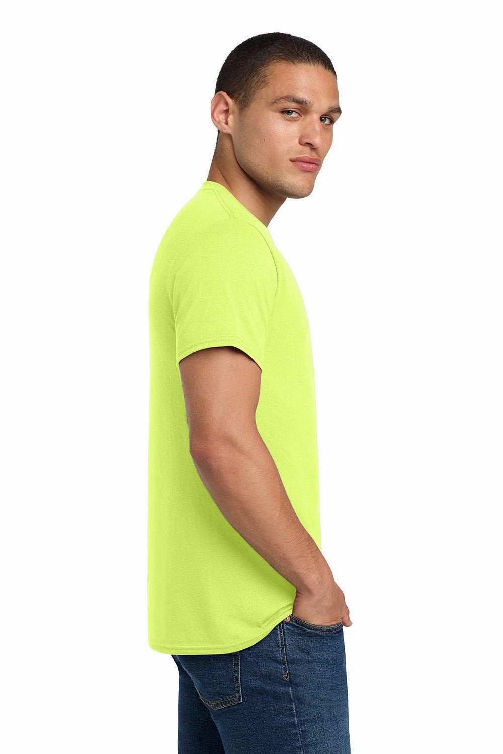 Jerzees Mens Dri-Power Moisture Wicking Short Sleeve Crewneck T-Shirt - Safety Green
