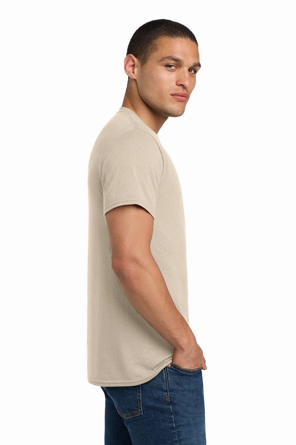 Jerzees Mens Dri-Power Moisture Wicking Short Sleeve Crewneck T-Shirt - Sandstone Brown