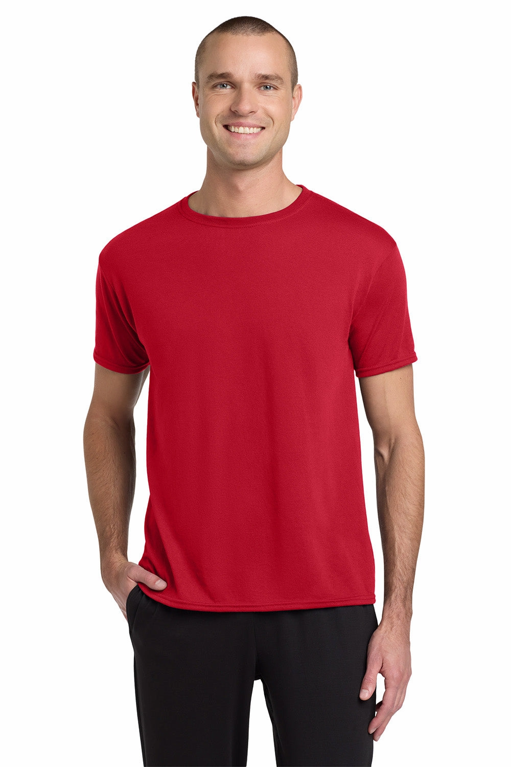 Jerzees Mens Dri-Power Moisture Wicking Short Sleeve Crewneck T-Shirt - True Red