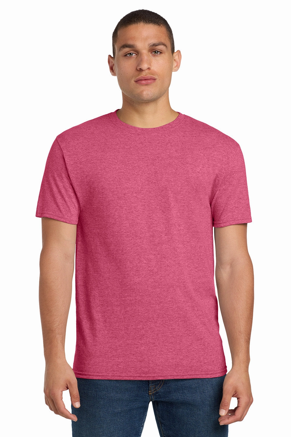 Jerzees Mens Dri-Power Moisture Wicking Short Sleeve Crewneck T-Shirt - Vintage Heather Red