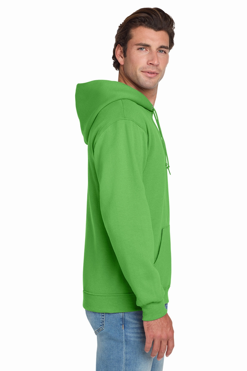 Jerzees Mens NuBlend Pill Resistant Fleece Hooded Sweatshirt Hoodie w/ Pouch Pocket - Kiwi Green