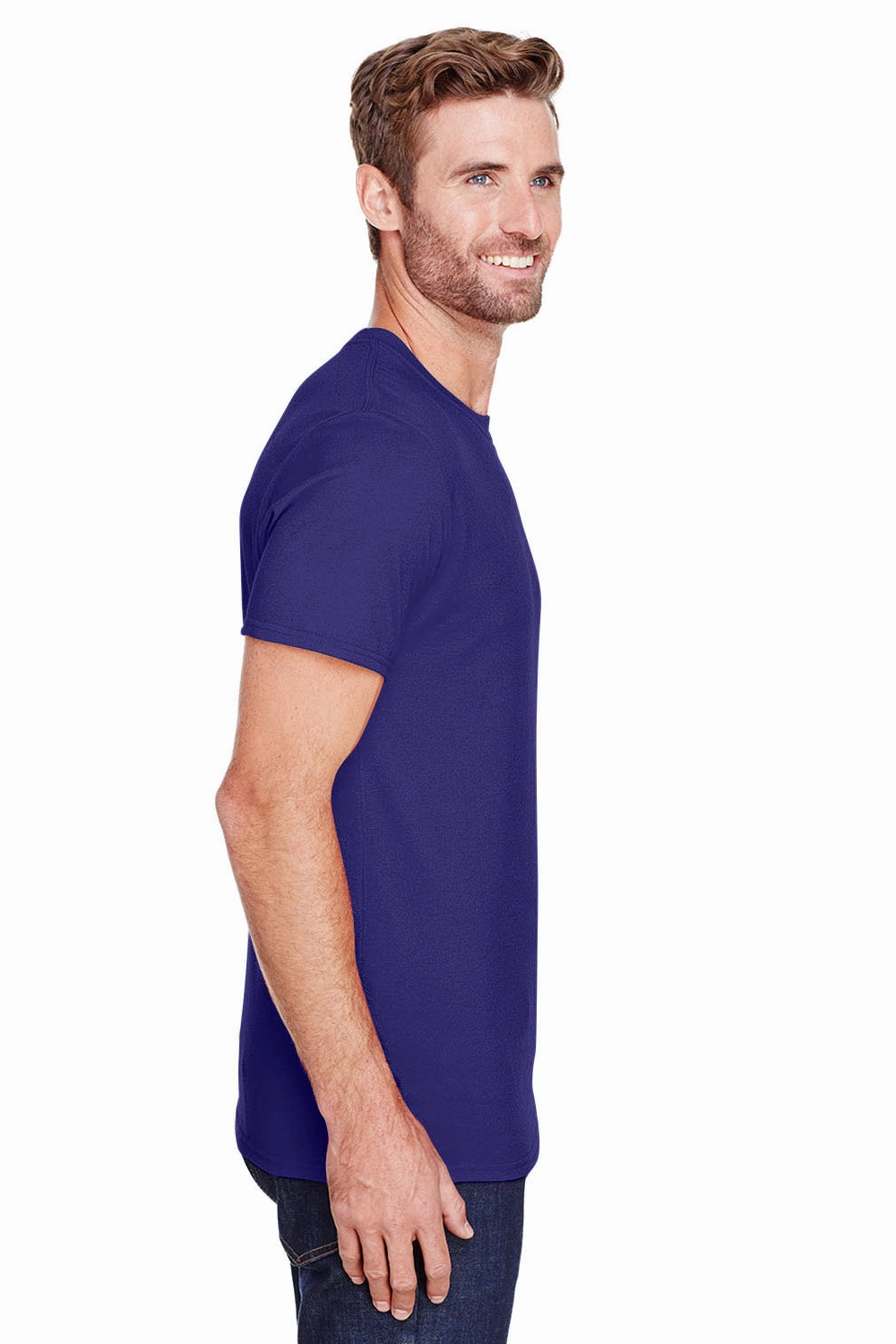Jerzees Mens Premium Blend Moisture Wicking Short Sleeve Crewneck T-Shirt - Deep Purple