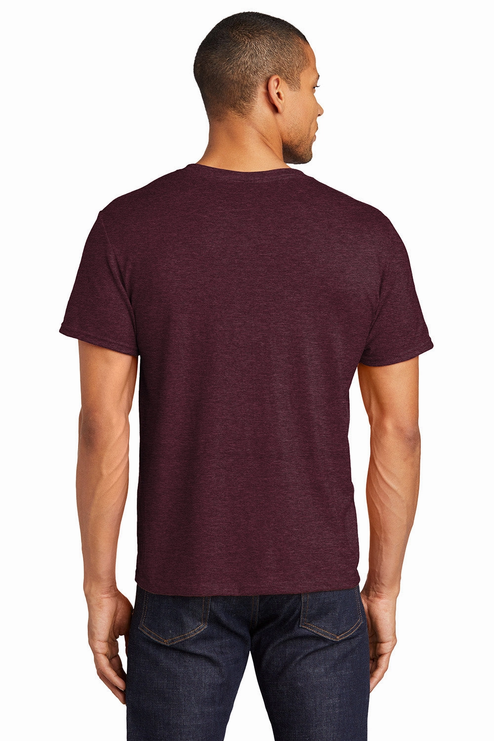 Jerzees Mens Premium Blend Moisture Wicking Short Sleeve Crewneck T-Shirt - Heather Maroon