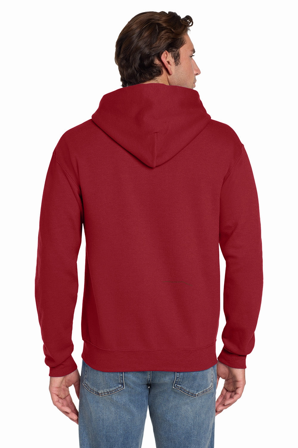 Jerzees Mens Super Sweats NuBlend Pill Resistant Fleece Hooded Sweatshirt Hoodie w/ Pouch Pocket - True Red