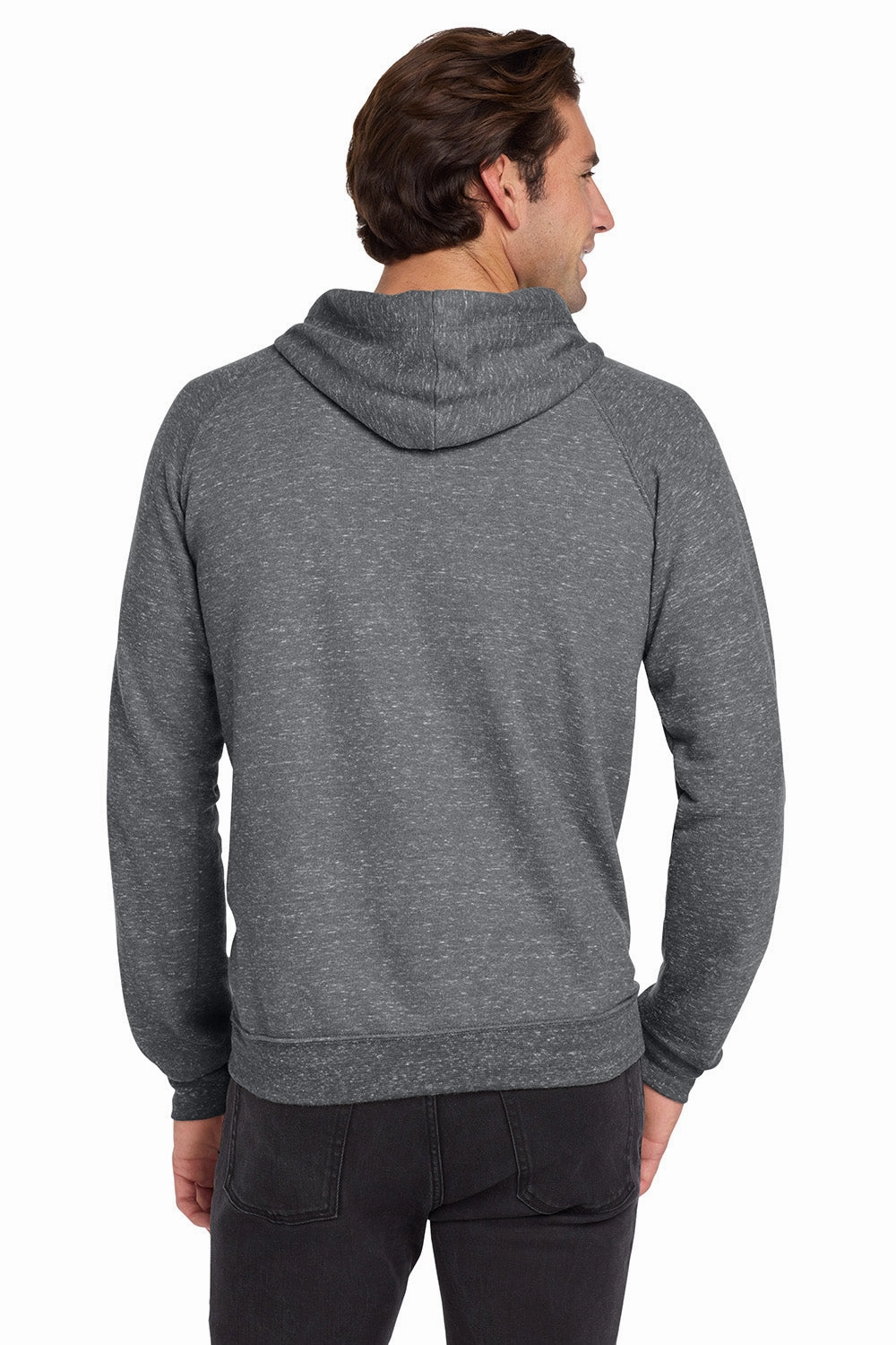 Jerzees Mens Vintage Snow French Terry Hooded Sweatshirt Hoodie w/ Pouch Pocket - Heather Charcoal Grey