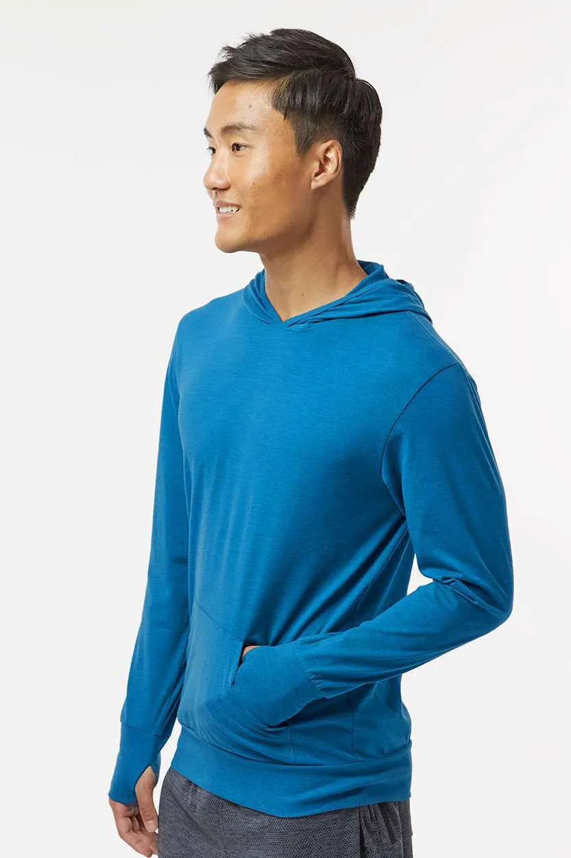 Kastlfel Mens Recycled Soft Hooded Long Sleeve T-Shirt Hoodie - Breaker Blue