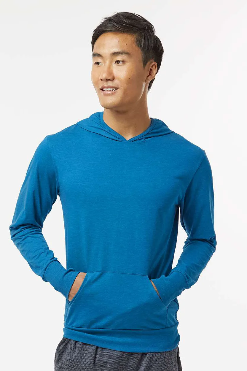Kastlfel Mens Recycled Soft Hooded Long Sleeve T-Shirt Hoodie - Breaker Blue