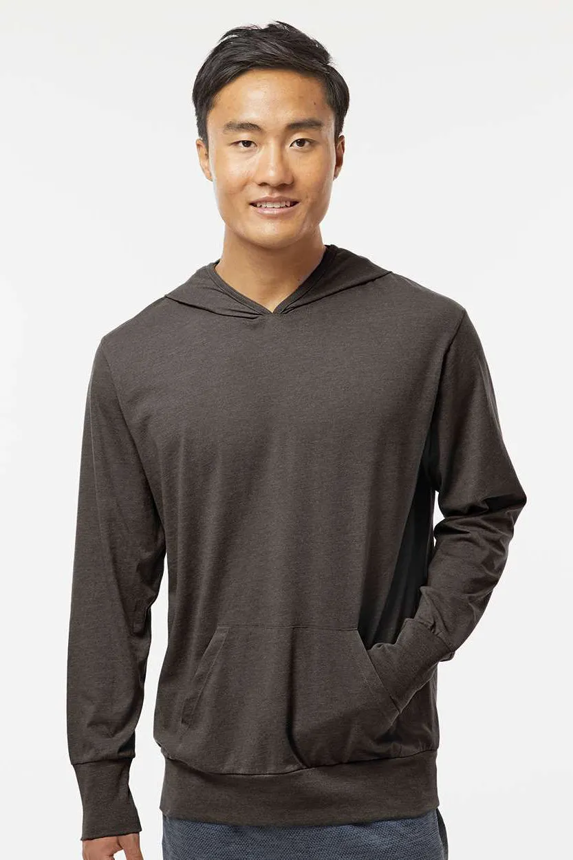 Kastlfel Mens Recycled Soft Hooded Long Sleeve T-Shirt Hoodie - Carbon Grey - Closeout