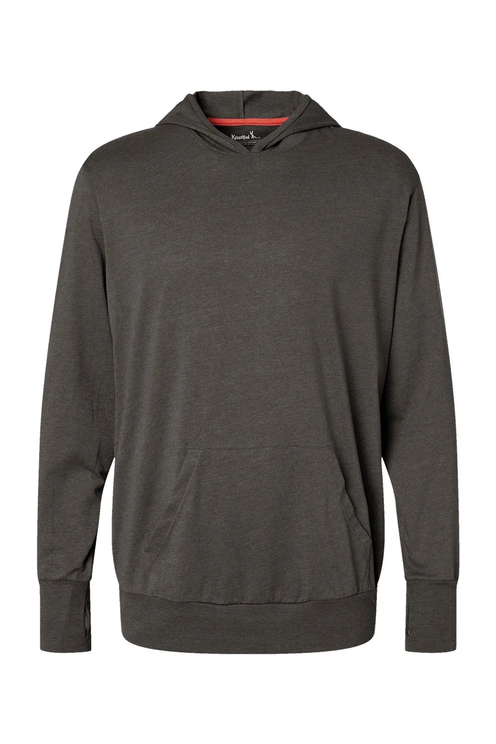 Kastlfel Mens Recycled Soft Hooded Long Sleeve T-Shirt Hoodie - Carbon Grey - Closeout