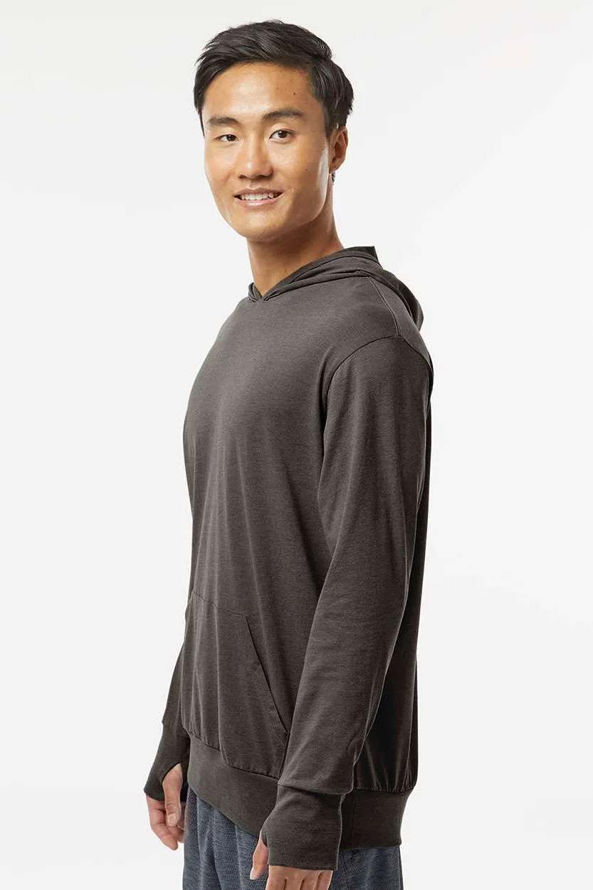 Kastlfel Mens Recycled Soft Hooded Long Sleeve T-Shirt Hoodie - Carbon Grey - Closeout