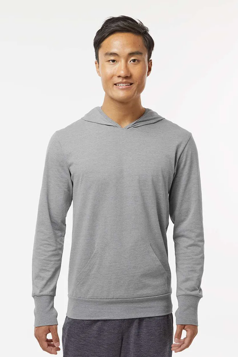 Kastlfel Mens Recycled Soft Hooded Long Sleeve T-Shirt Hoodie - Steel Grey - Closeout