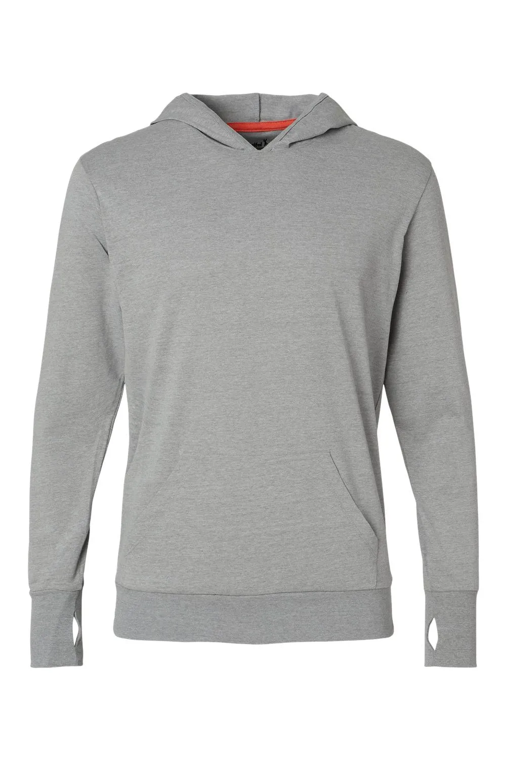 Kastlfel Mens Recycled Soft Hooded Long Sleeve T-Shirt Hoodie - Steel Grey - Closeout