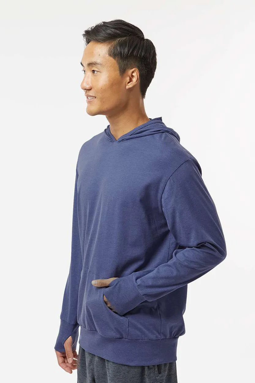 Kastlfel Mens Recycled Soft Hooded Long Sleeve T-Shirt Hoodie - Vintage Royal Blue - Closeout
