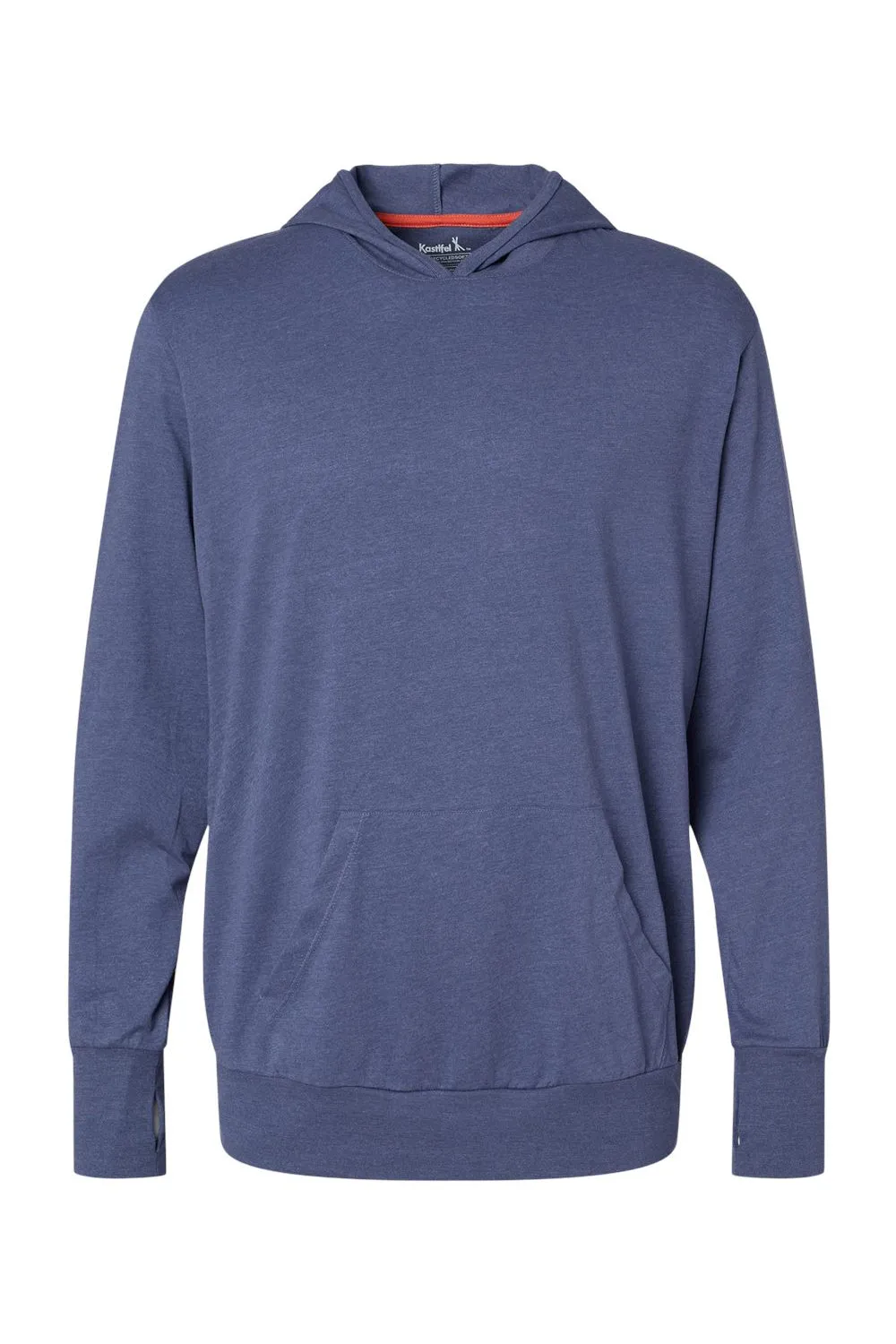 Kastlfel Mens Recycled Soft Hooded Long Sleeve T-Shirt Hoodie - Vintage Royal Blue - Closeout