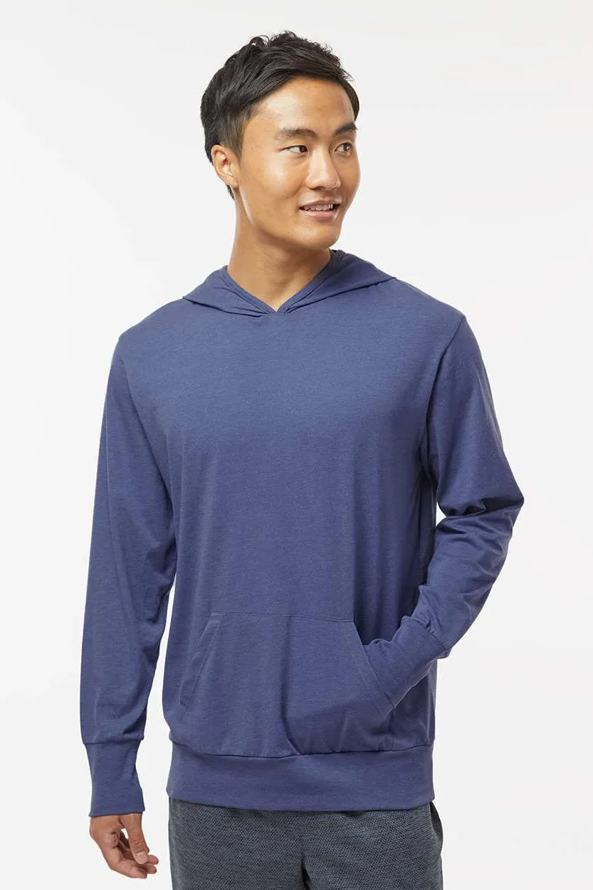 Kastlfel Mens Recycled Soft Hooded Long Sleeve T-Shirt Hoodie - Vintage Royal Blue - Closeout