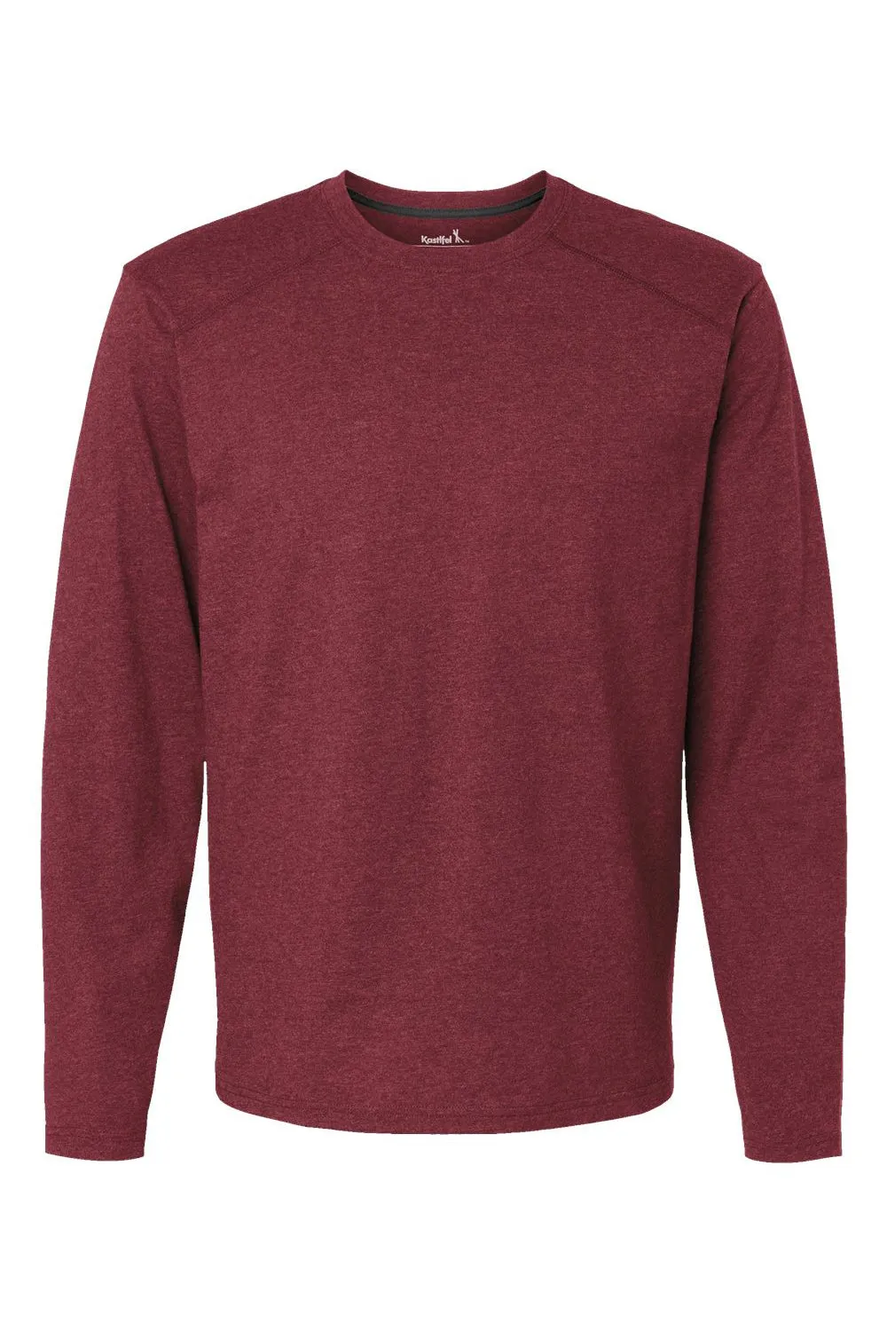 Kastlfel Mens Recycled Soft Long Sleeve Crewneck T-Shirt - Burgundy