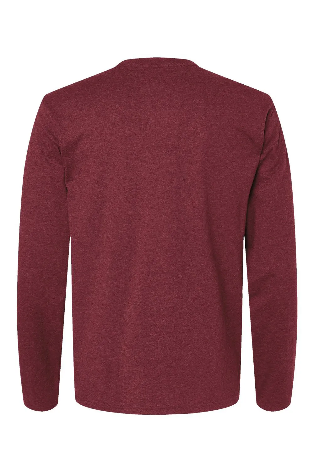 Kastlfel Mens Recycled Soft Long Sleeve Crewneck T-Shirt - Burgundy