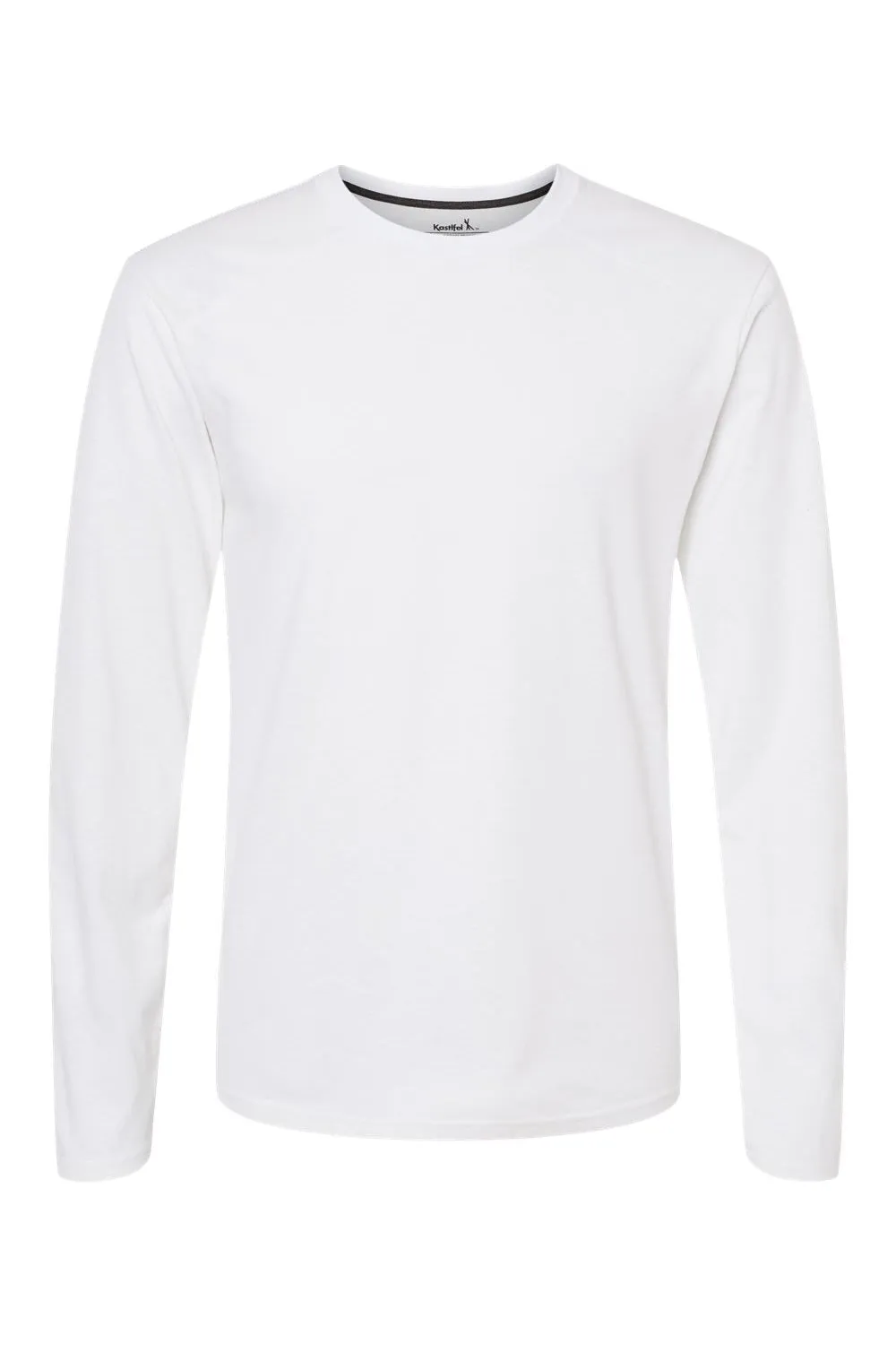 Kastlfel Mens Recycled Soft Long Sleeve Crewneck T-Shirt - White
