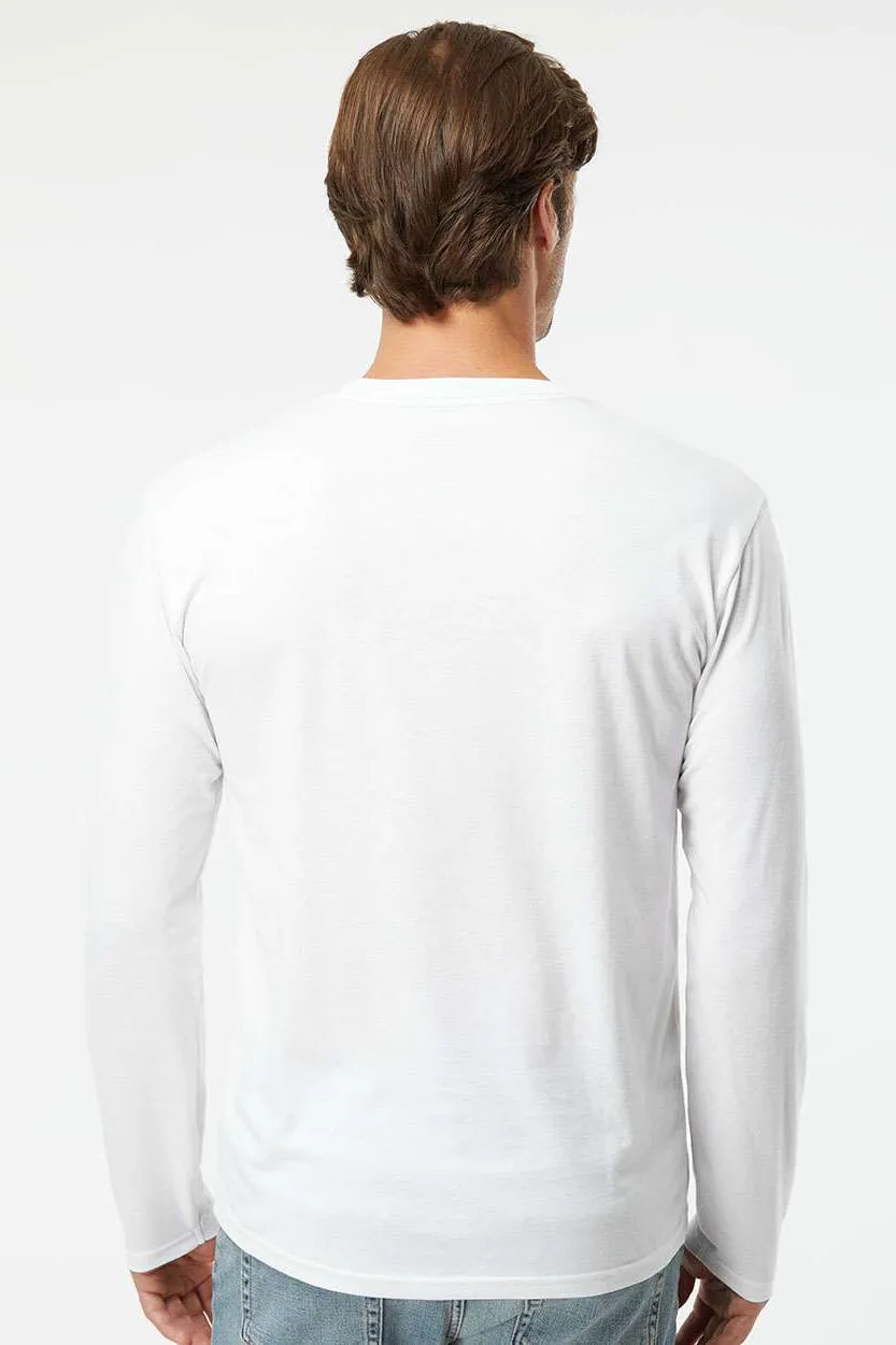 Kastlfel Mens Recycled Soft Long Sleeve Crewneck T-Shirt - White
