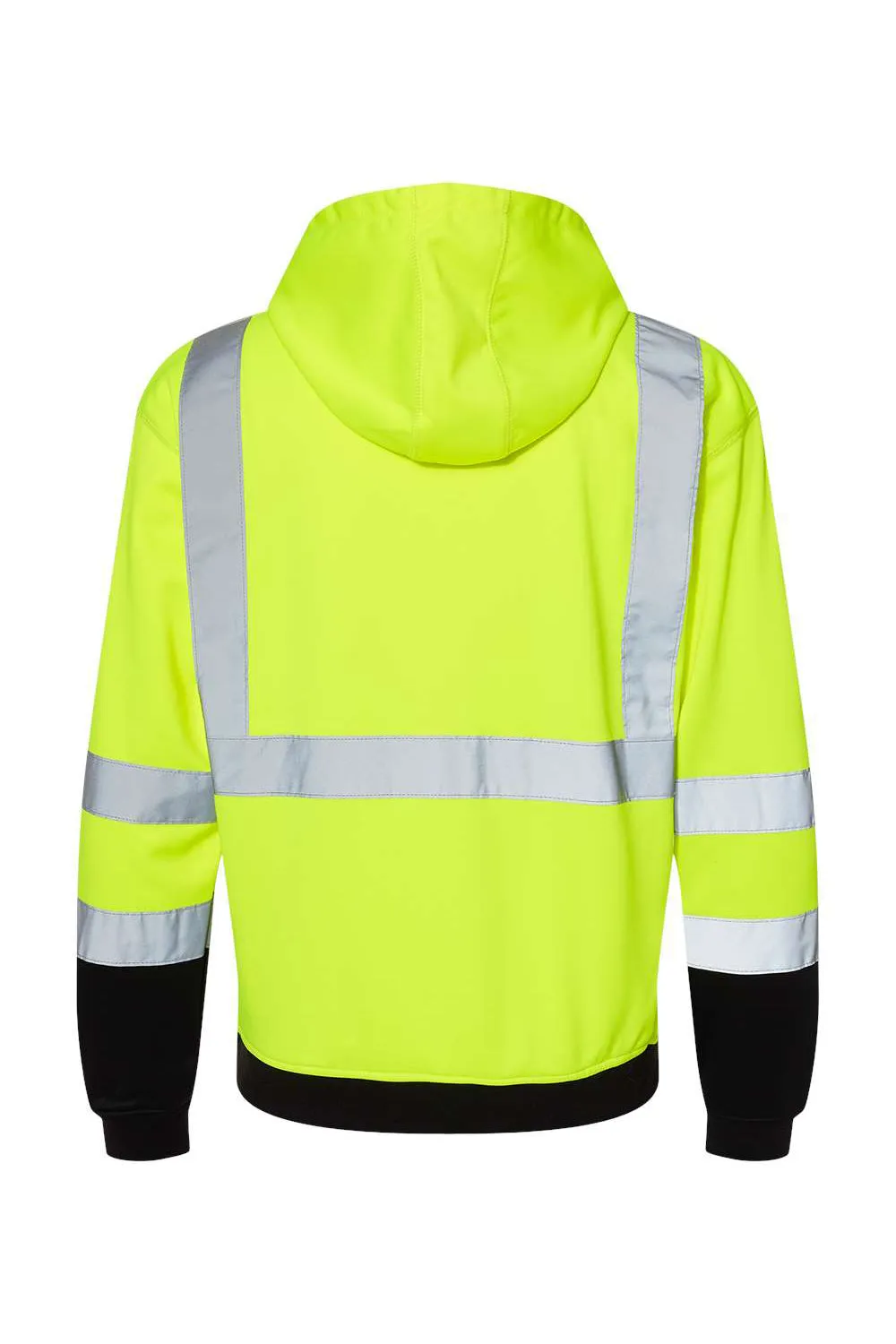 Kishigo Mens Hi-Vis Hooded Sweatshirt Hoodie w/ Pockets - Lime Green