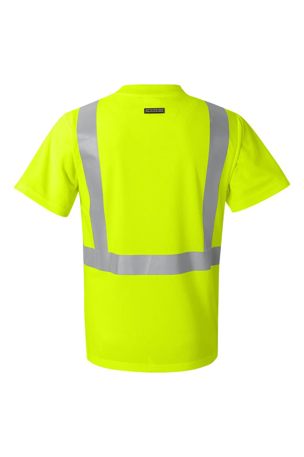 Kishigo Mens High Performance Moisture Wicking Microfiber Short Sleeve Crewneck T-Shirt w/ Pocket - Lime Green