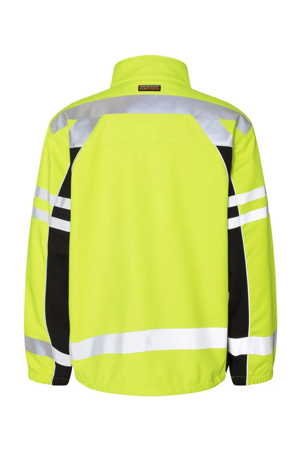 Kishigo Mens Premium Black Series Class 3 Water Resistant Full Zip Soft Shell Jacket - Lime Green