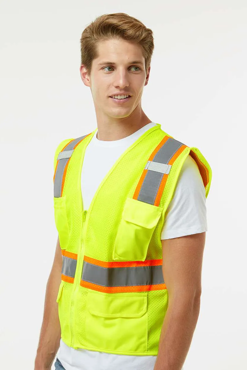 Kishigo Mens Ultra Cool Multi Pocket Vest - Lime Green