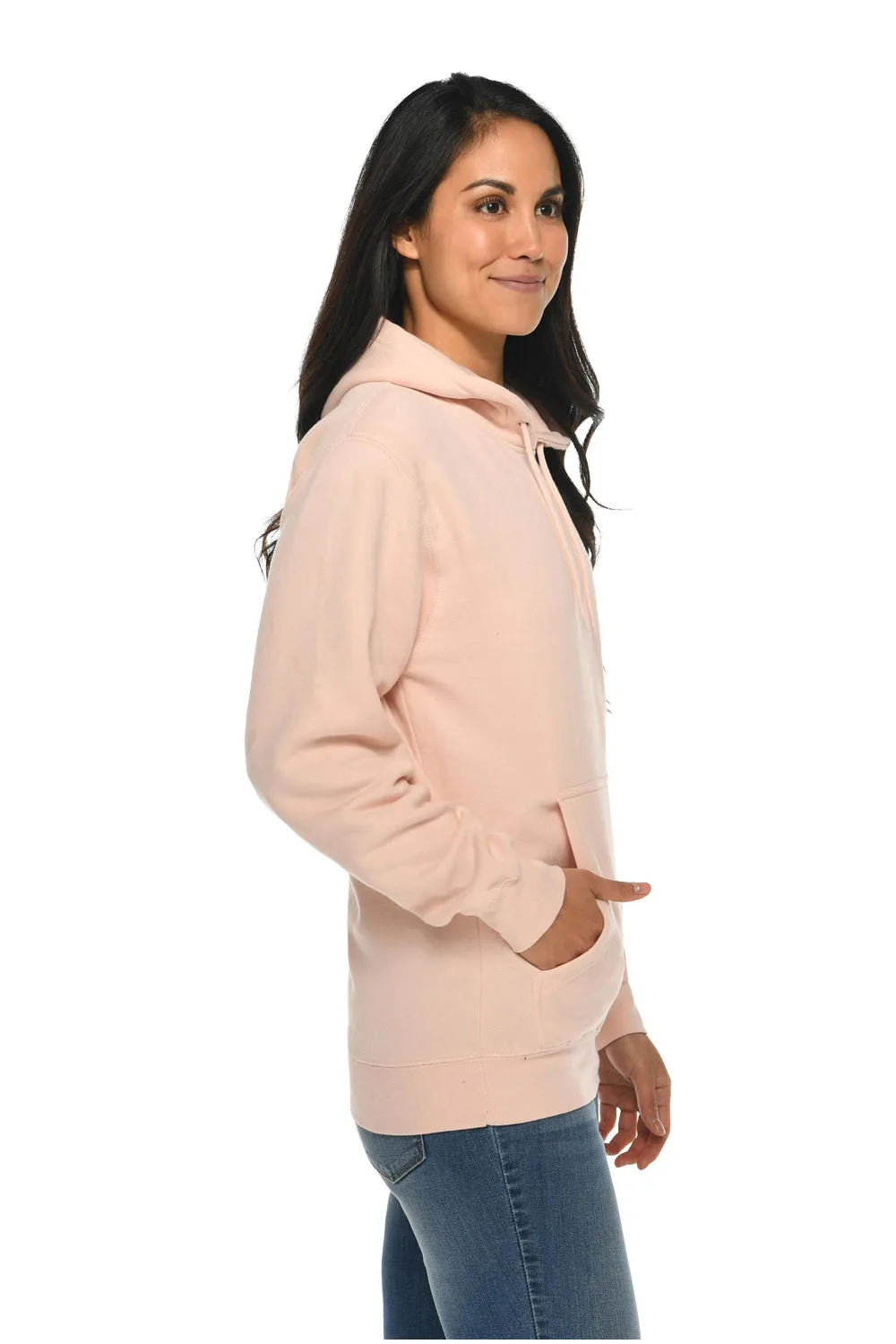 Lane Seven Mens Premium Hooded Sweatshirt Hoodie w/ Pouch Pocket - Pale Pink