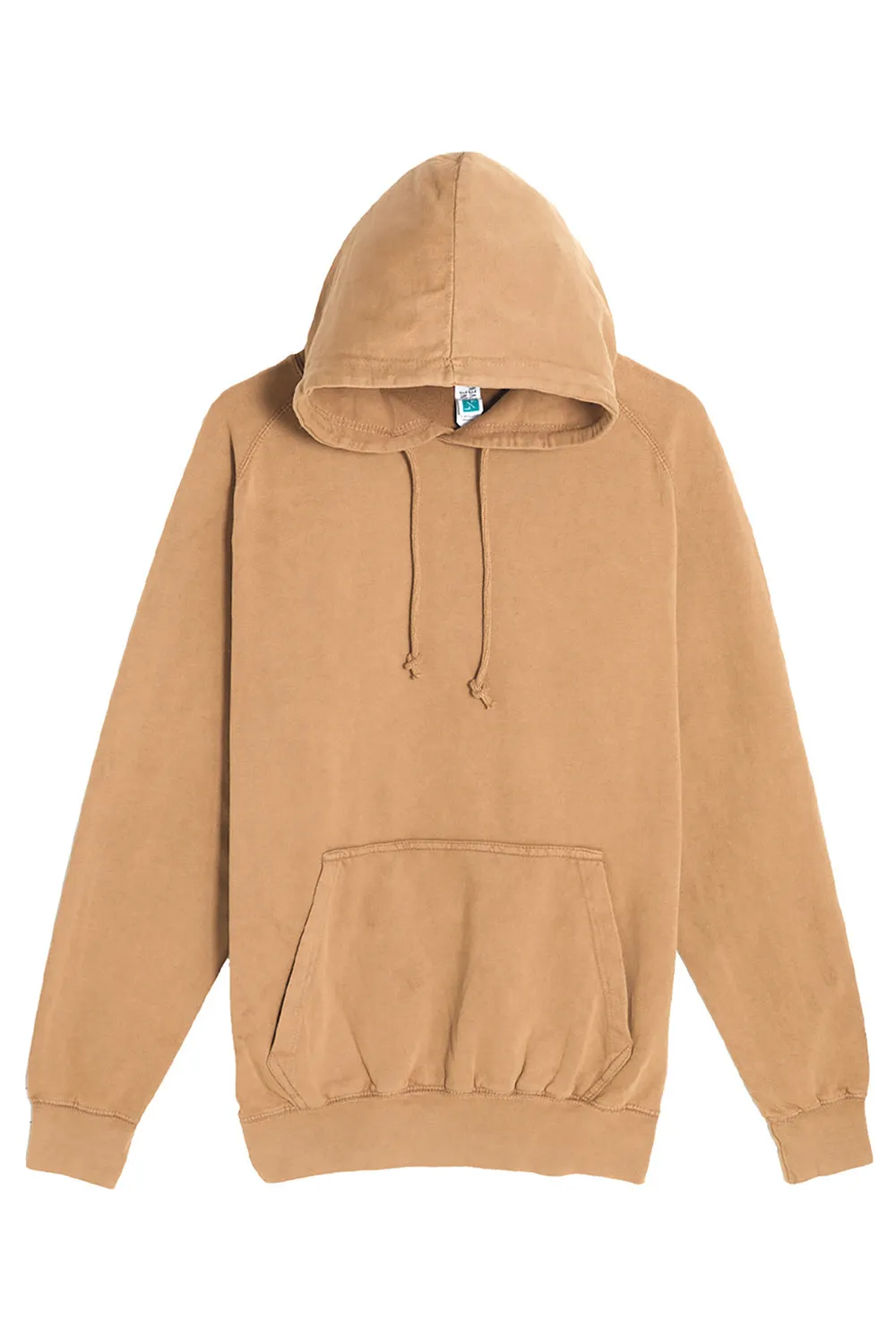 Lane Seven Mens Vintage Raglan Hooded Sweatshirt Hoodie w/ Pouch Pocket - Vintage Camel