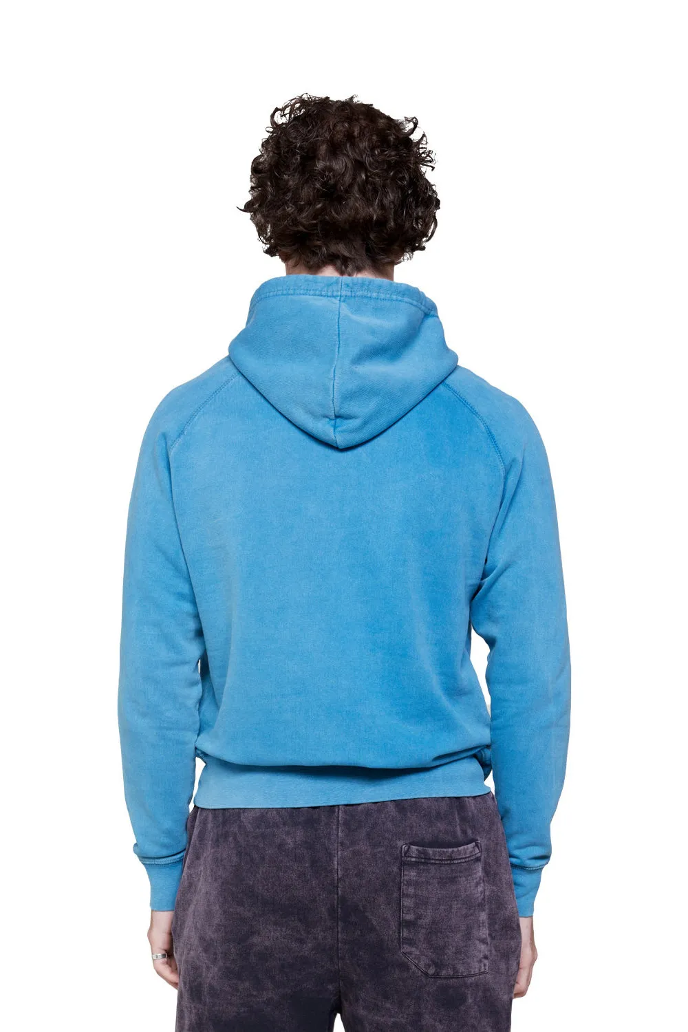 Lane Seven Mens Vintage Raglan Hooded Sweatshirt Hoodie w/ Pouch Pocket - Vintage Lake Blue