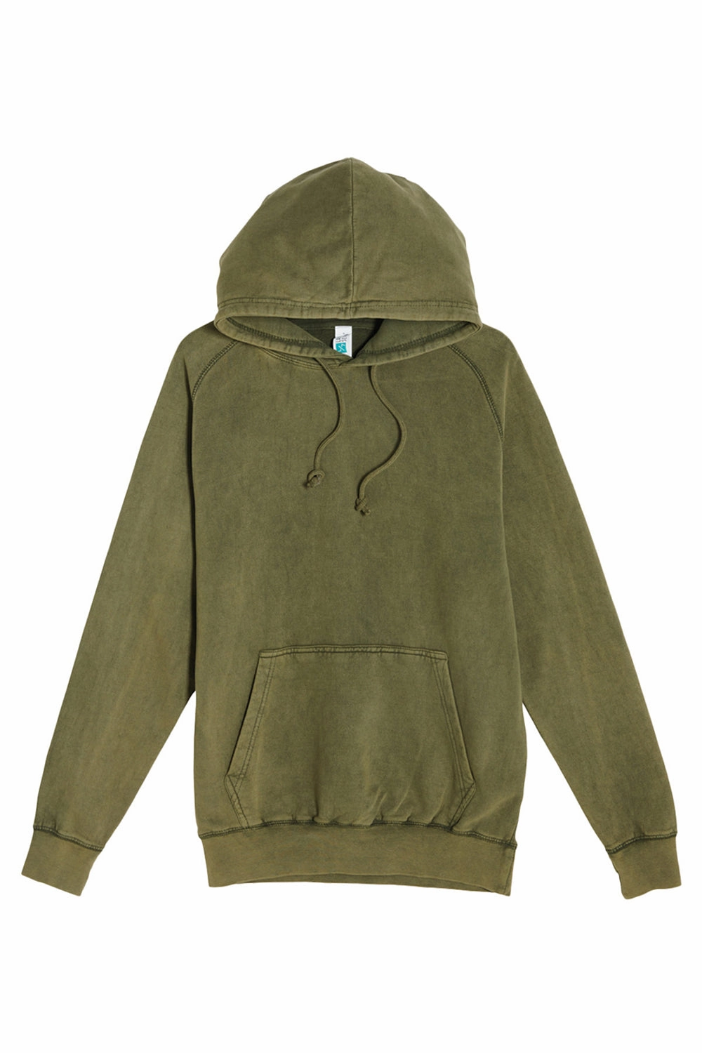Lane Seven Mens Vintage Raglan Hooded Sweatshirt Hoodie w/ Pouch Pocket - Vintage Olive Green