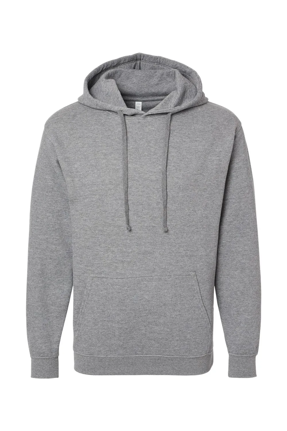LAT Mens Elevated Fleece Basic Hooded Sweatshirt Hoodie w/ Pouch Pocket - Heather Granite Grey