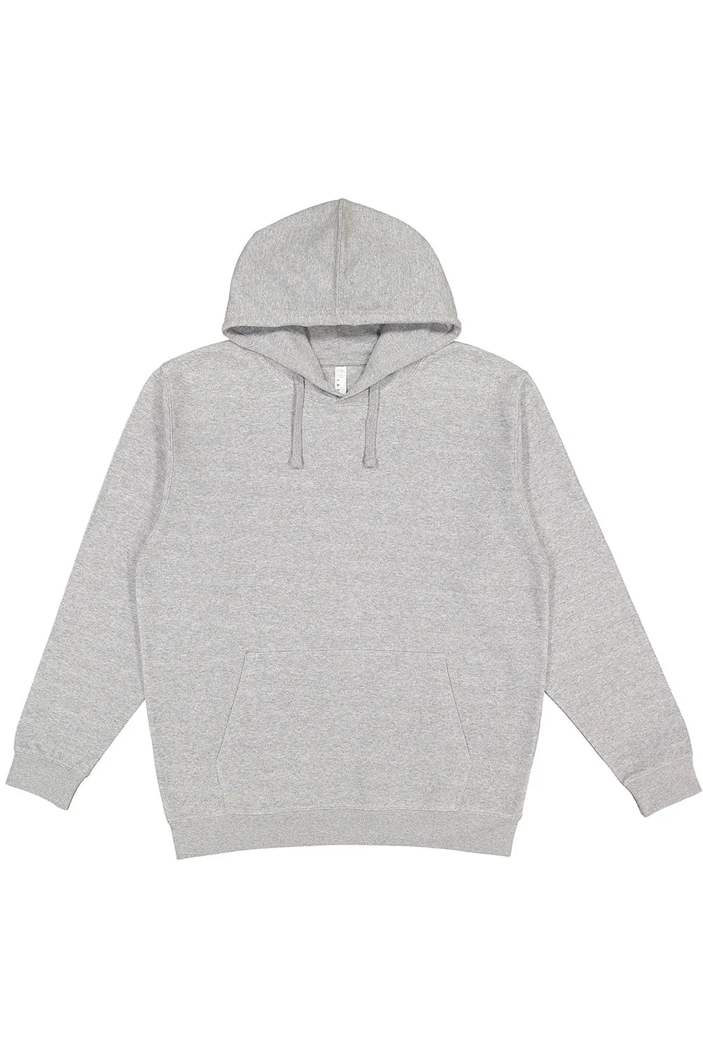 LAT Mens Elevated Fleece Basic Hooded Sweatshirt Hoodie w/ Pouch Pocket - Heather Grey