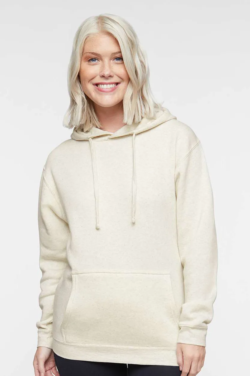 LAT Mens Elevated Fleece Basic Hooded Sweatshirt Hoodie w/ Pouch Pocket - Heather Natural