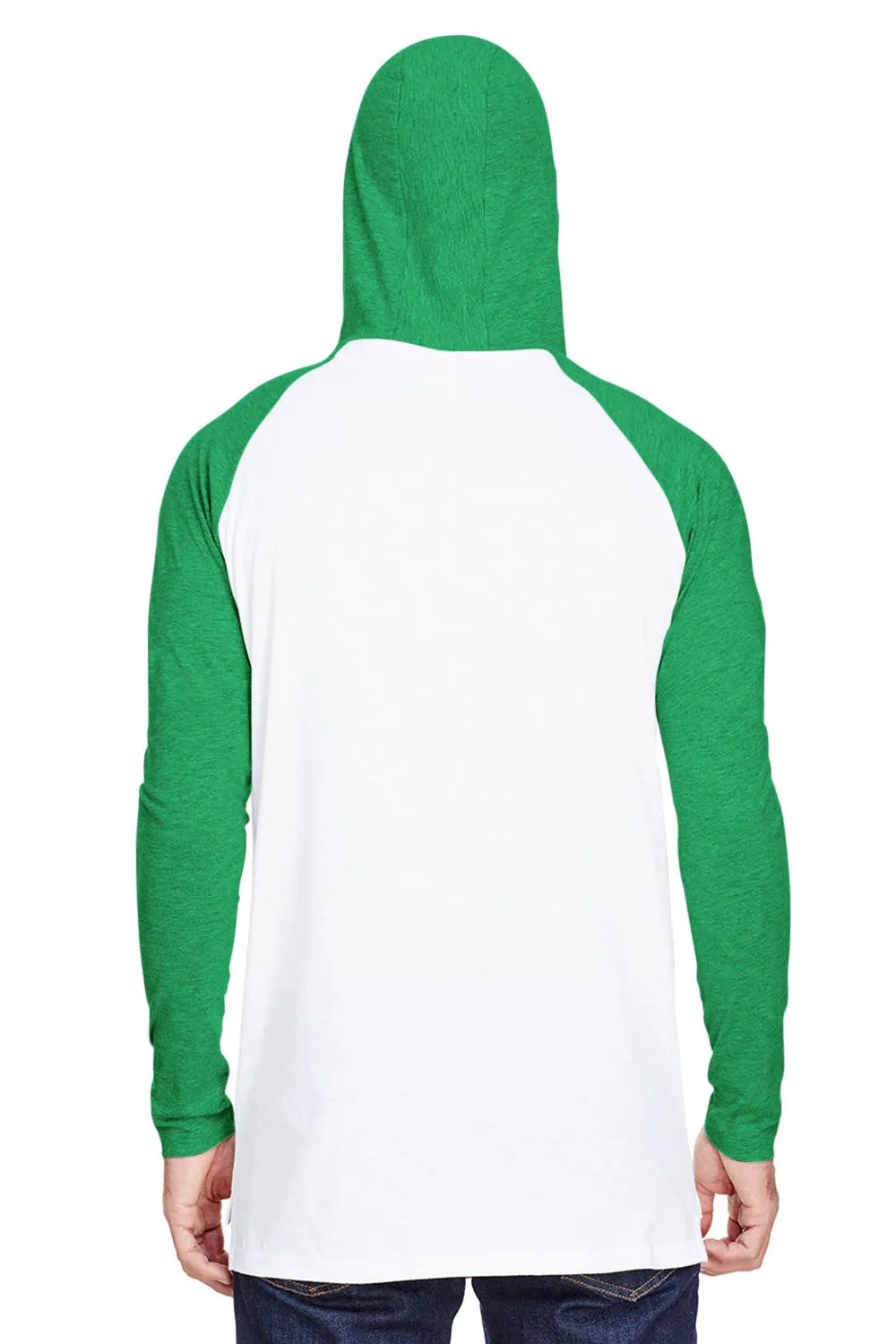 LAT Mens Fine Jersey Hooded Sweatshirt - White/Green